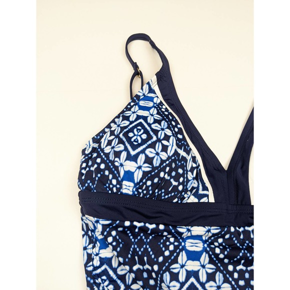 Tommy Bahama Indigo Cowrie Diamonds Over The Shoulder Shirred Tankini To… - Picture 6 of 10